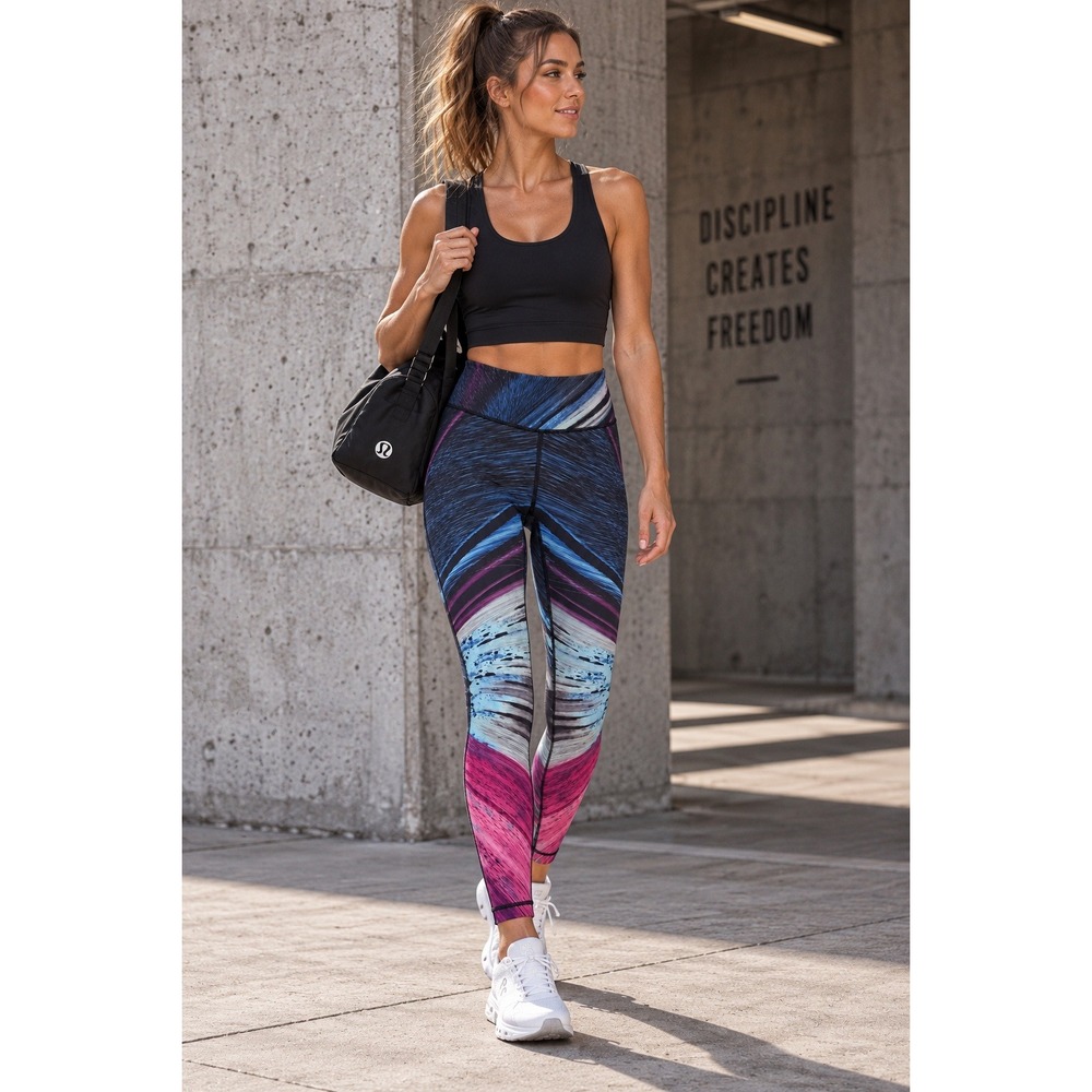 Lululemon Speed Wunder Tight Nulux Electrobeam Multi Running Leggings Size 6